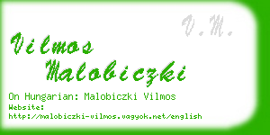 vilmos malobiczki business card